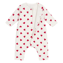 Petit Bateau - Peto de corazones acolchados de algodón | Blanco