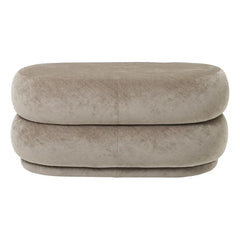Ferm Living - Puf de terciopelo aplastado | Beige