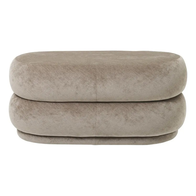 Ferm Living - Puf de terciopelo aplastado | Beige