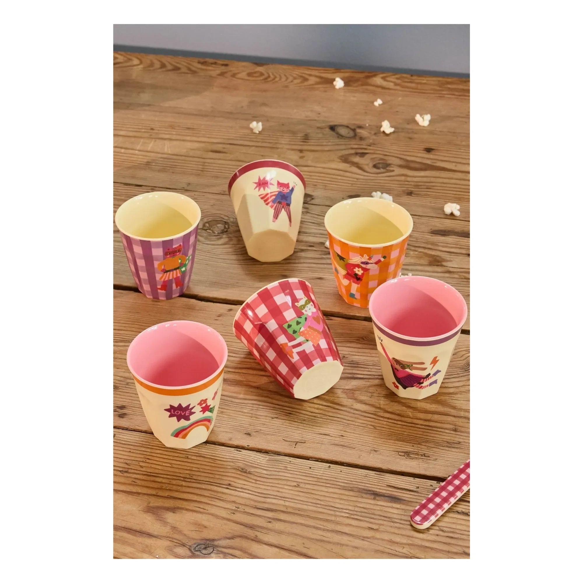Rice - Vasos de melamina Heroes - Set de 6 | Rosa