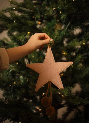 Muskhane - Adorno Navideño de Fieltro en Forma de Estrella | Rosa empolvado