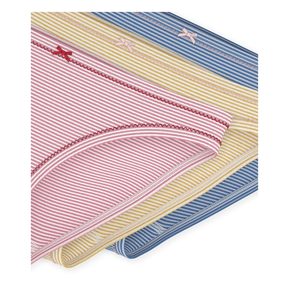 Petit Bateau - Braguitas de algodón orgánico a rayas, pack de 3 | Azul