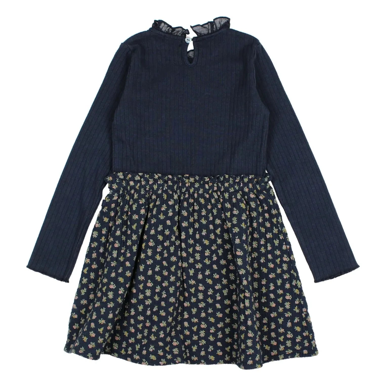 Búho - Vestido de Doble Tejido de Algodón Orgánico Cottage Fleurie | Azul Marino