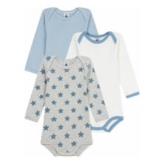 Petit Bateau - Conjunto de 3 bodys de rayas | Azul