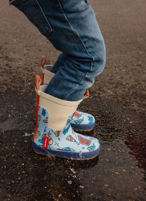 Hello Hossy - Botas de lluvia con juego de béisbol | Azul