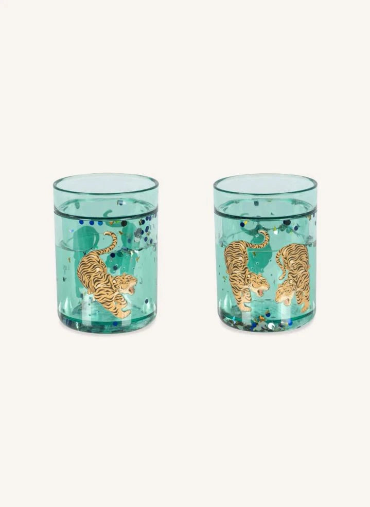Konges Sløjd - Tiger Glitter Vasos - Set de 2 | Verde