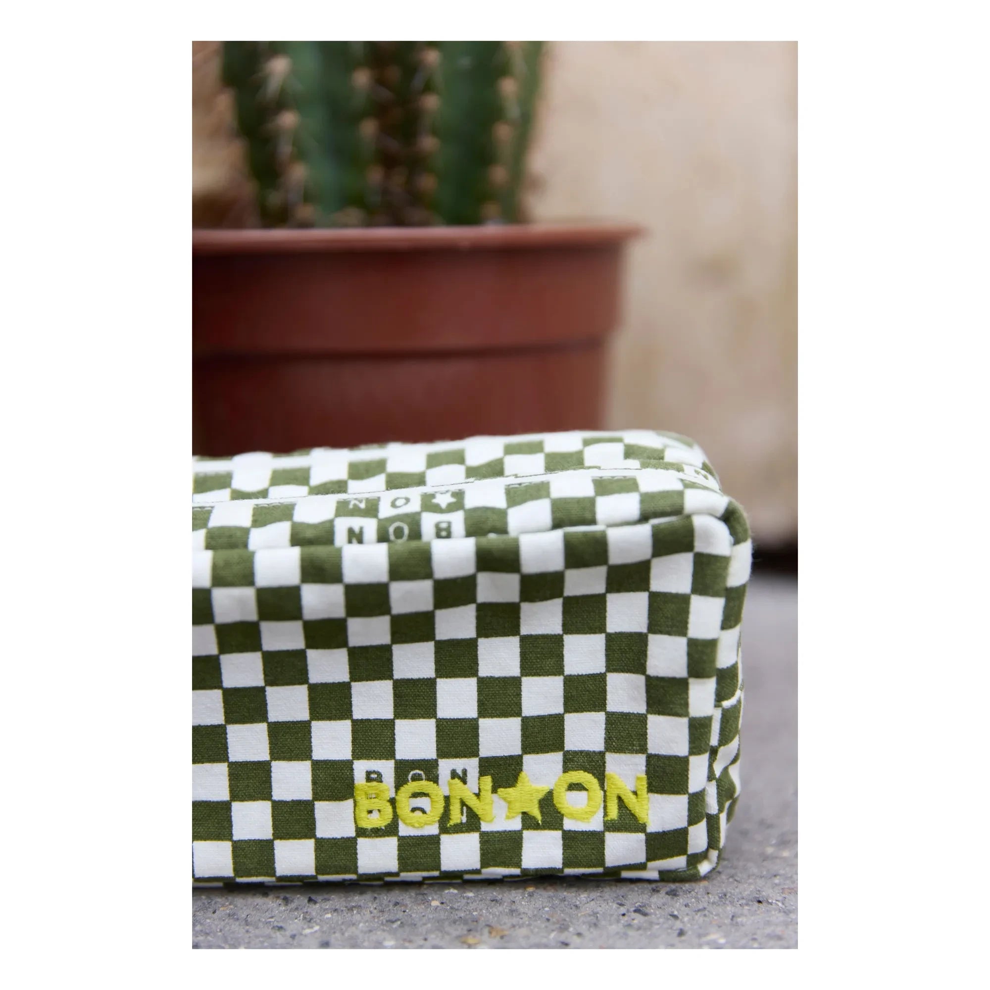 Bonton - Kit escolar a cuadros | Caqui