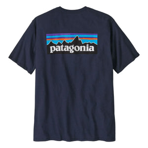 Patagonia - Camiseta P-6 Logo Fibras recicladas responsables | Azul