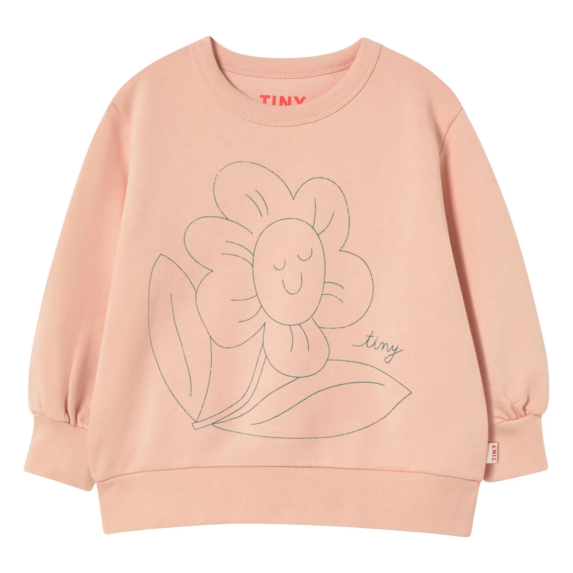 Tinycottons - Sudadera de Flores Algodón Orgánico | Rosa Palo