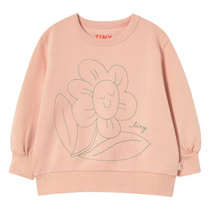 Tinycottons - Sudadera de Flores Algodón Orgánico | Rosa Palo