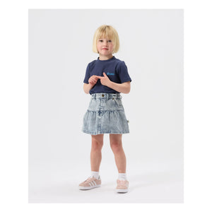 Goldie + Ace - Falda Vaquera Peplum | Azul