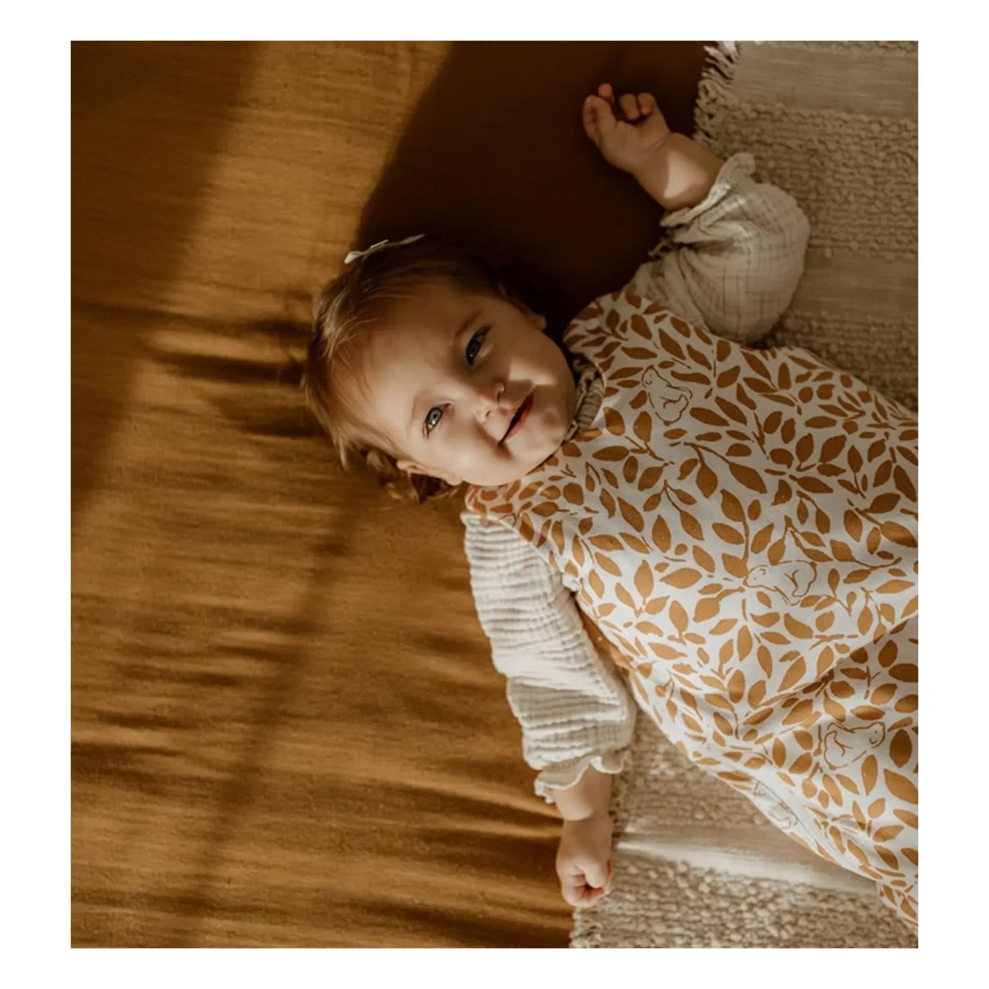 Saco de dormir de doble cara Les Petites Billes - Oursons | Caramelo