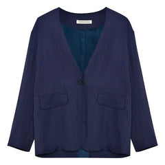 the new society - Blazer Luz lino | Azul noche