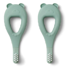 Liewood - Cepillos de dientes de silicona Janelle para bebé - Paquete de 2 | Menta