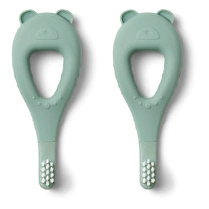 Liewood - Cepillos de dientes de silicona Janelle para bebé - Paquete de 2 | Menta