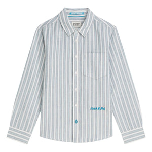 Scotch & Soda - Camisa de lino a rayas | Azul claro