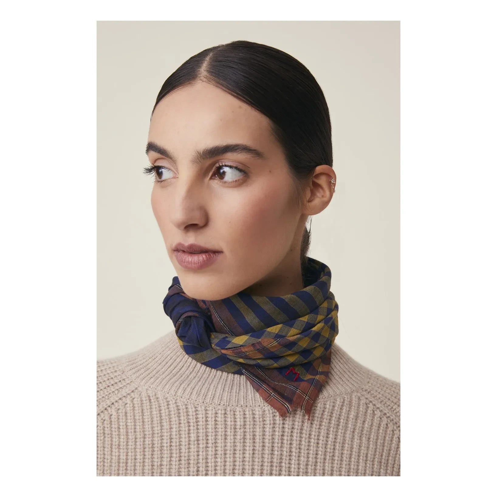 Moismont - Foulard Poem nº 821, Algodón | Azul marino