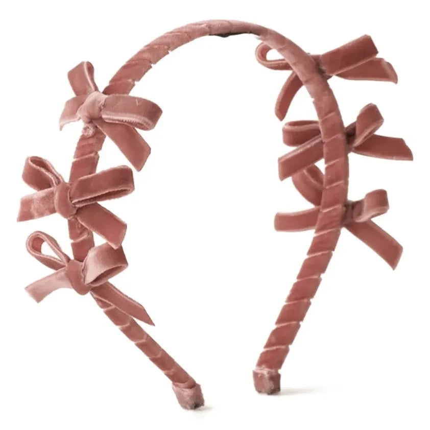 Gingersnaps - Noelle Diadema de terciopelo anudada | Rosa