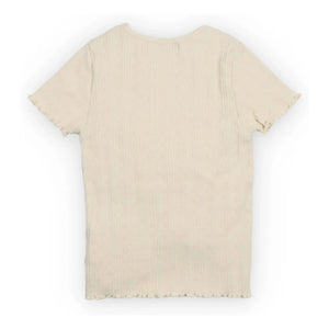 the new society - Camiseta de canalé de algodón orgánico Romero | Crudo
