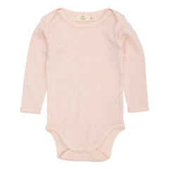 Copenhagen Colors - Body de manga corta de algodón orgánico con corazones calados | Rosa Claro