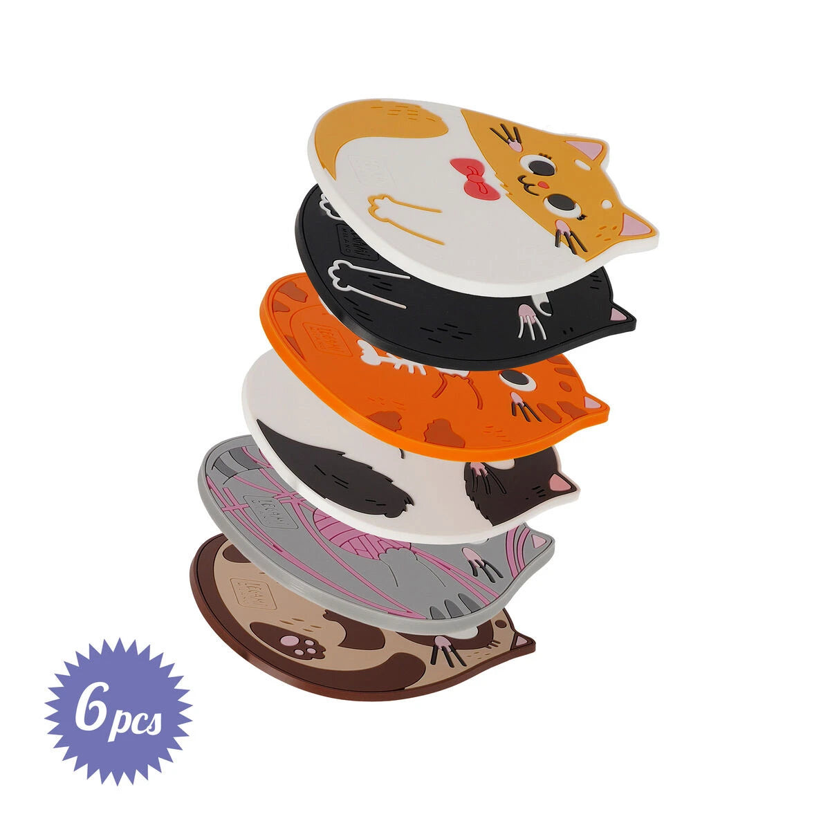 Legami - Set de seis posavasos - Coaster Club - Gato