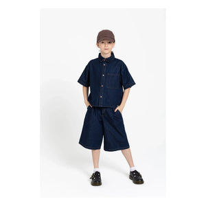 Finger in the nose - Pantalón corto Bermuda Denim Tate | Azul oscuro