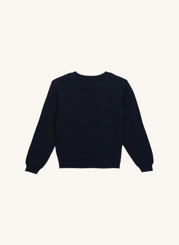 Smallable Kid - Suéter Harrington de Algodón Orgánico | Azul Marino