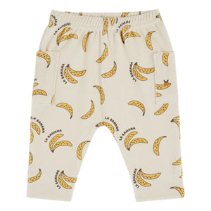 Emile et Ida - Pantalones Sarouel de Algodón Orgánico con Plátanos | Crema
