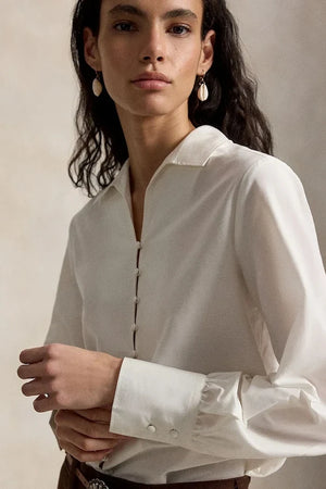 Camisa de mujer Polo Ralph Lauren, con mezcla de seda