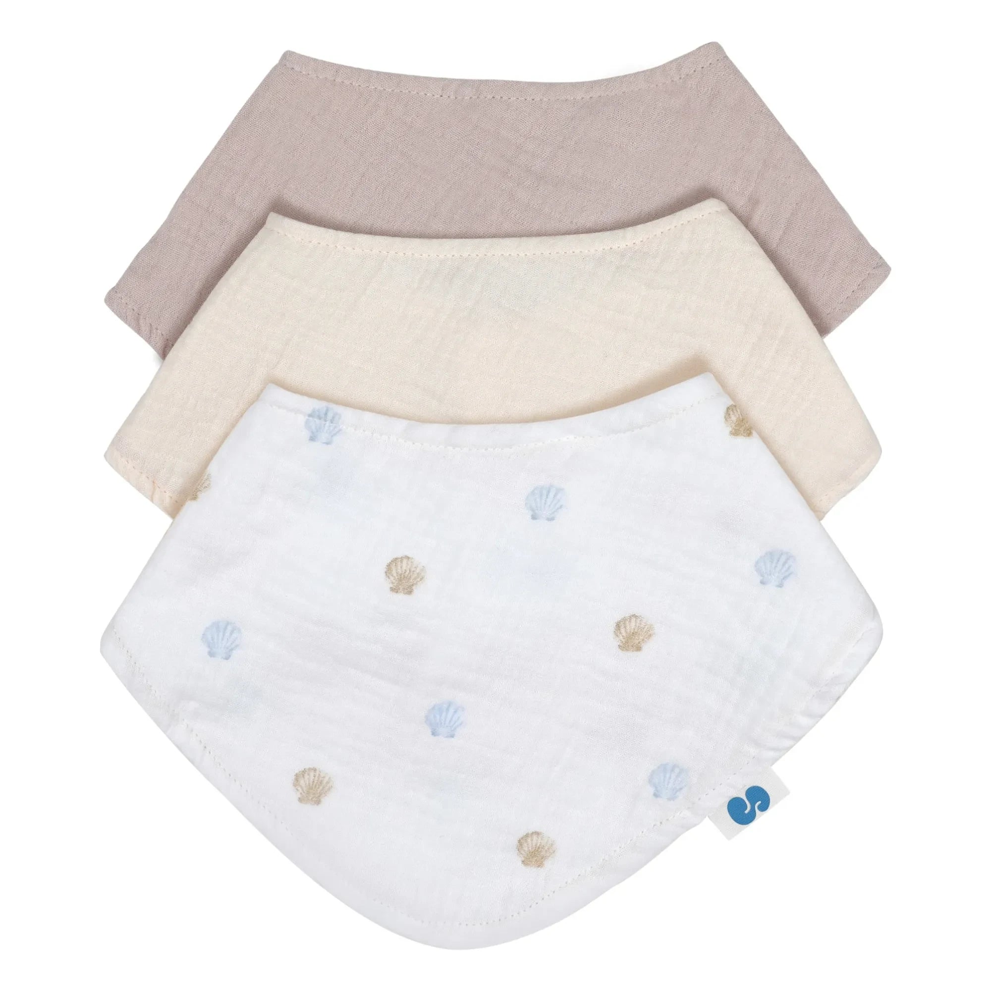 Soft Spot - Baberos bandana de algodón orgánico Seaside - Set de 3 | Seaside