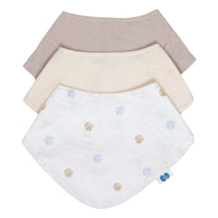 Soft Spot - Baberos bandana de algodón orgánico Seaside - Set de 3 | Seaside