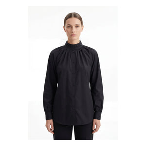 BELLEPIECE - Blusa de voile de algodón Paxos | Negro