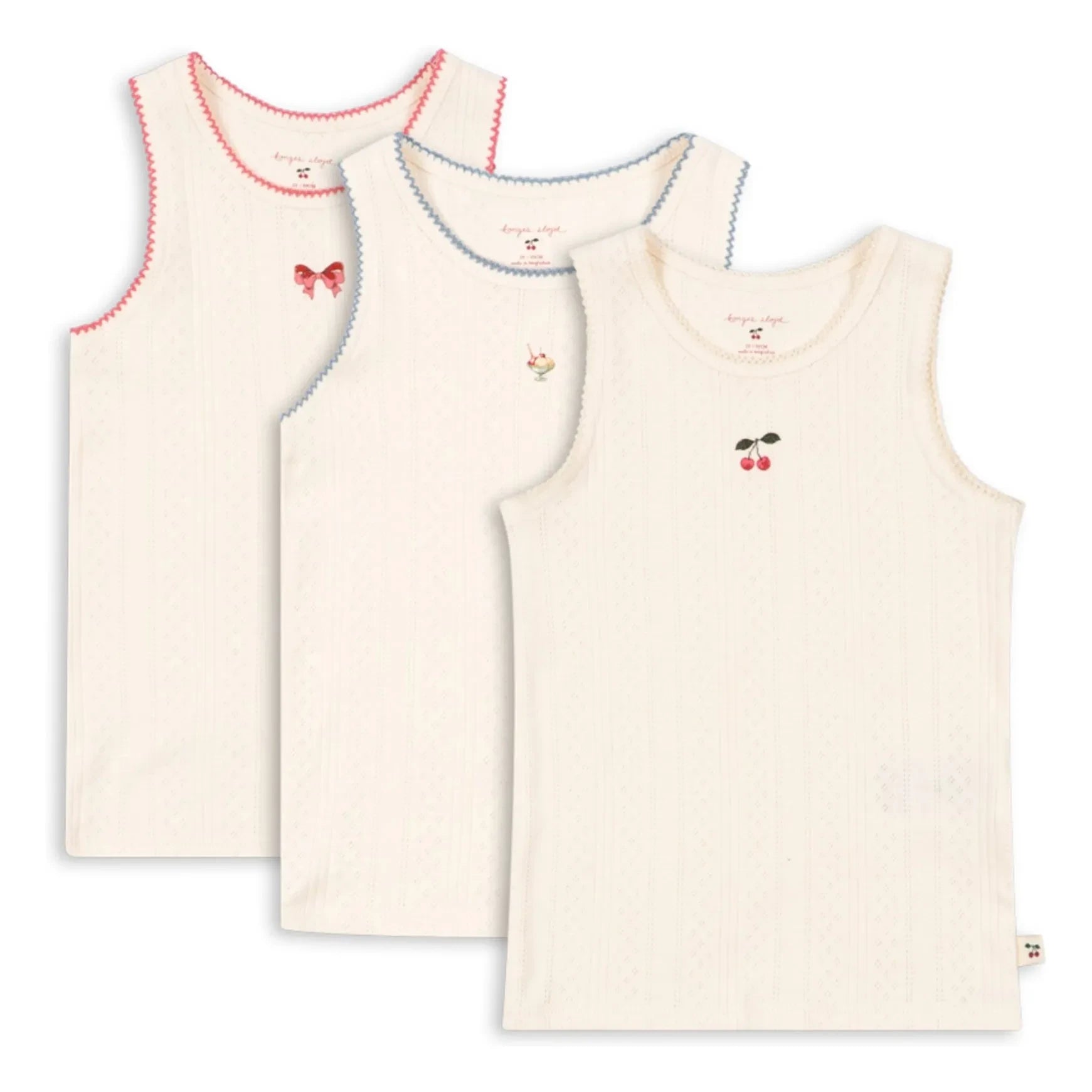 Konges Sløjd - Set de 3 camisetas de tirantes de algodón orgánico Minna | Crudo