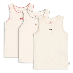 Konges Sløjd - Set de 3 camisetas de tirantes de algodón orgánico Minna | Crudo