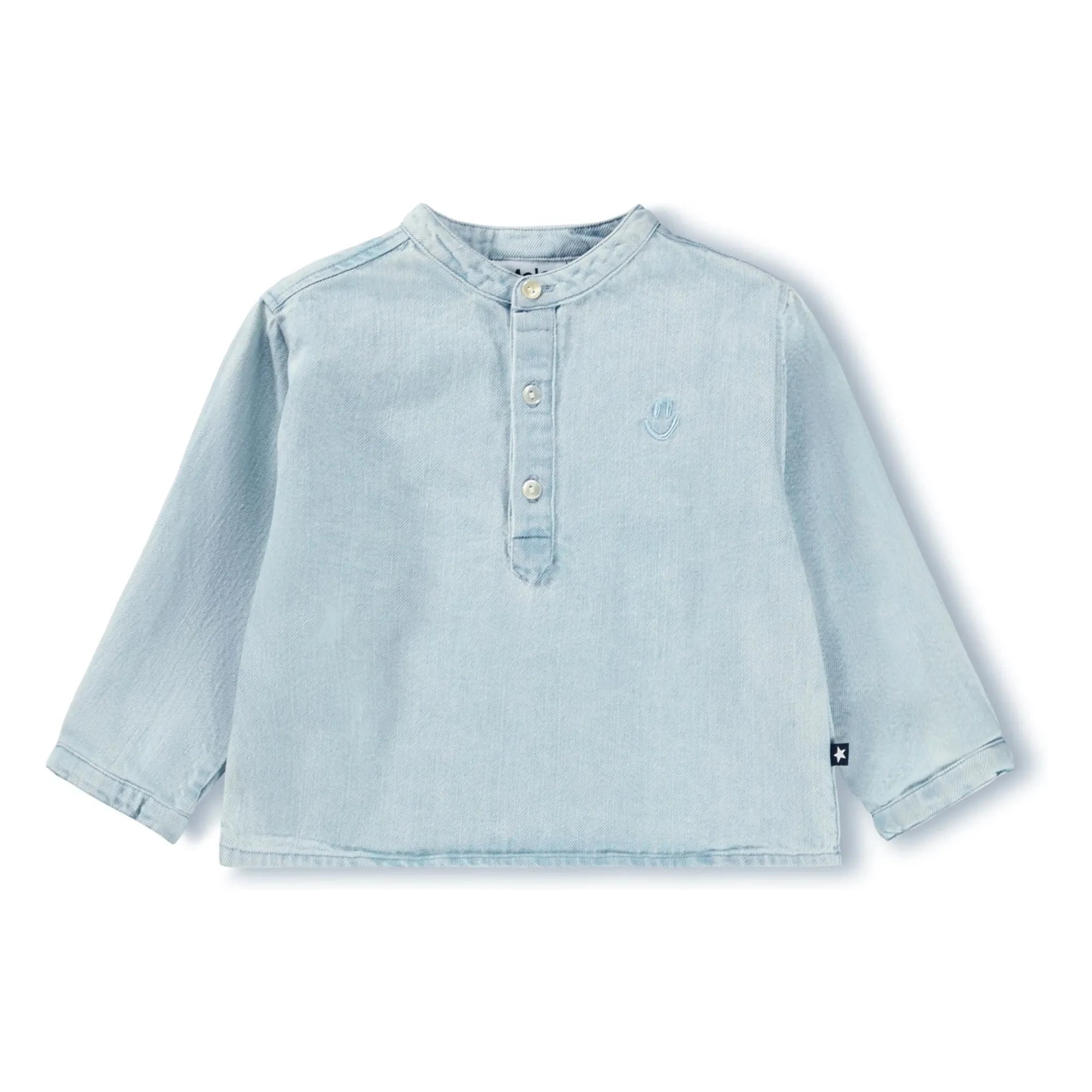 Molo - Camisa de algodón orgánico Enoz Denim | Azul vaquero