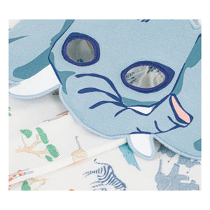 Petit Bateau - Conjunto de pijama corto y antifaz Savane de algodón orgánico | Blanco