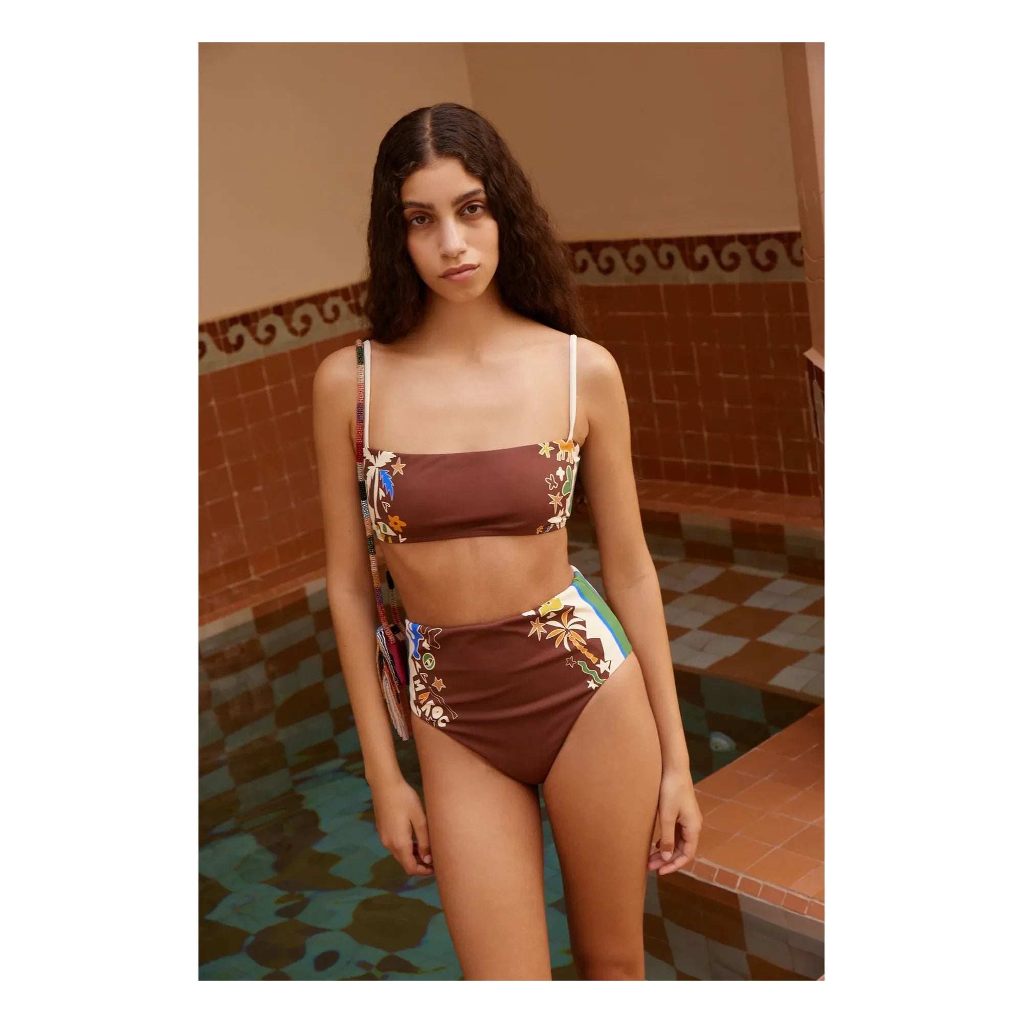 Alémais - Top de bikini Morocco de fibras recicladas | Marrón