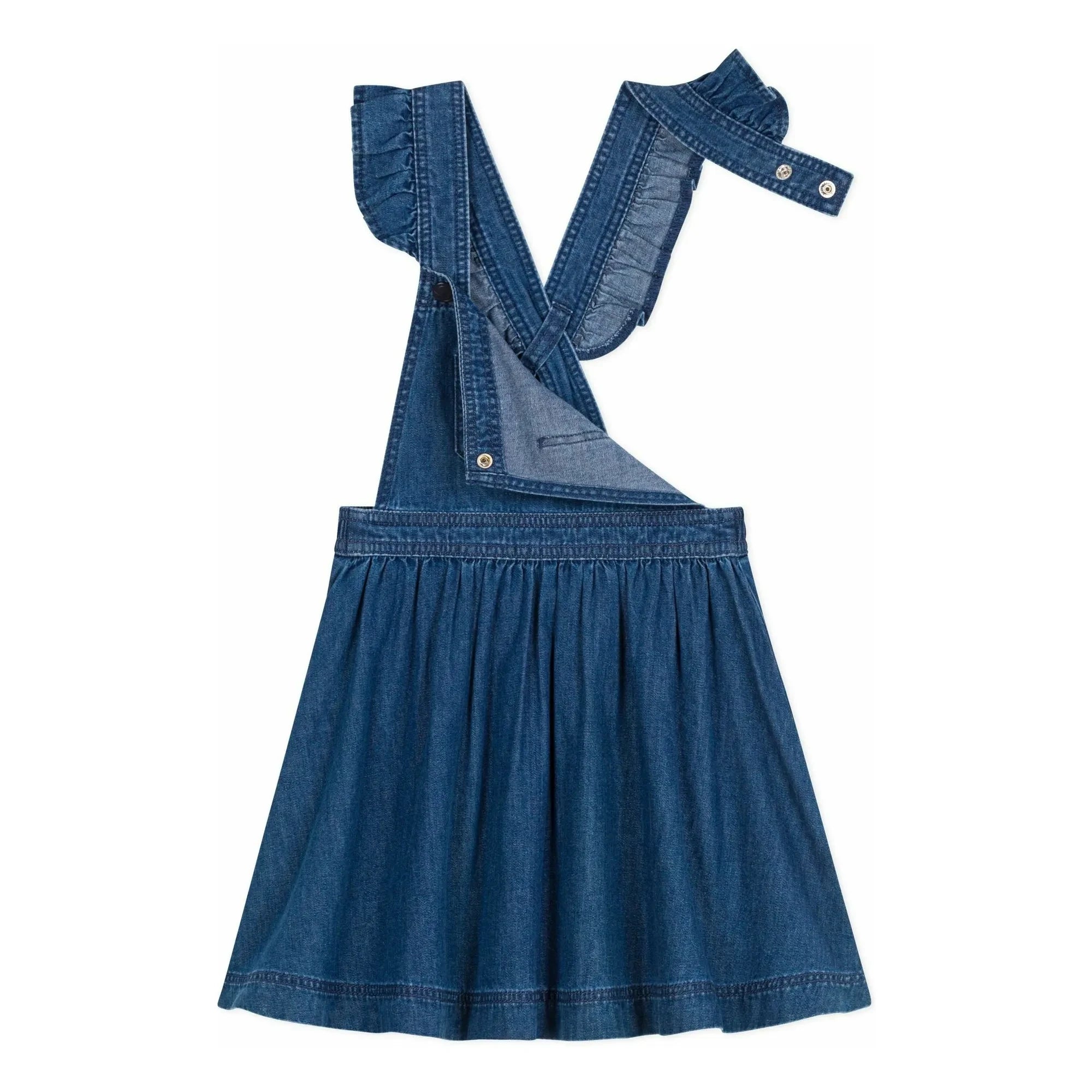 Petit Bateau - Vestido peto vaquero de algodón orgánico | Azul vaquero