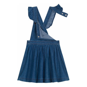 Petit Bateau - Vestido peto vaquero de algodón orgánico | Azul vaquero