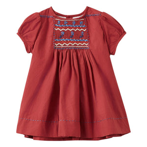 Caramel - Vestido y cubrepañal fruncido (smock) Moringa | Burdeos