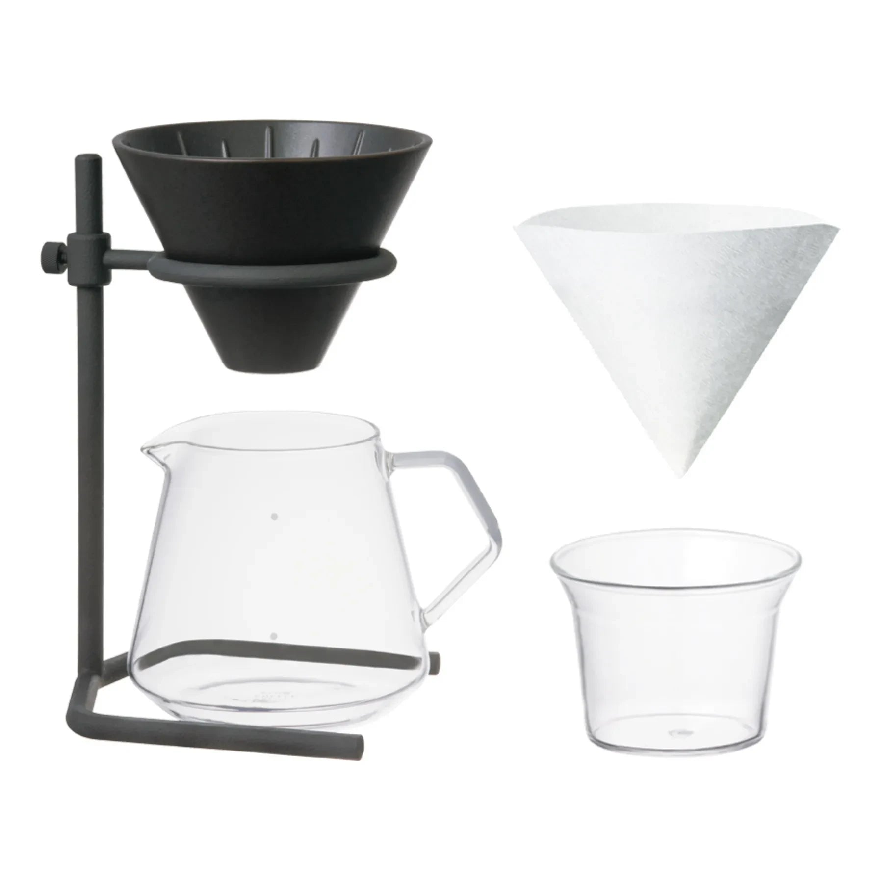Kinto - Juego de tazas de café lenta - 4 tazas | Negro