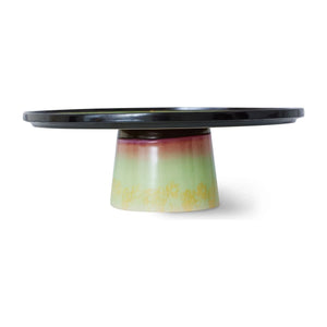 HKliving - Plato de tarta de gres | Verde almendra