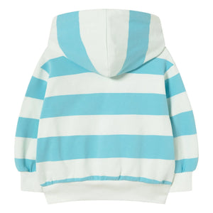 Tinycottons - Sudadera con capucha de algodón orgánico a rayas | Azul claro