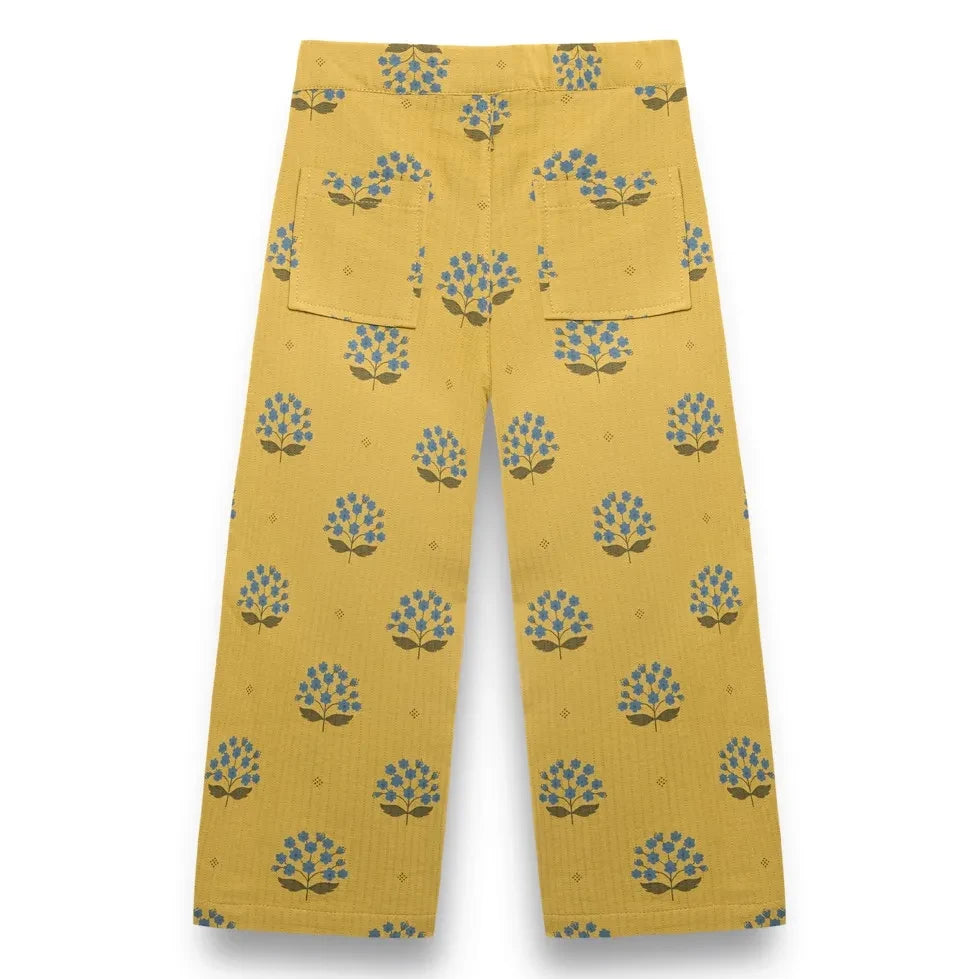 birinit - Pantalón de flores de algodón orgánico Arboleda | Amarillo