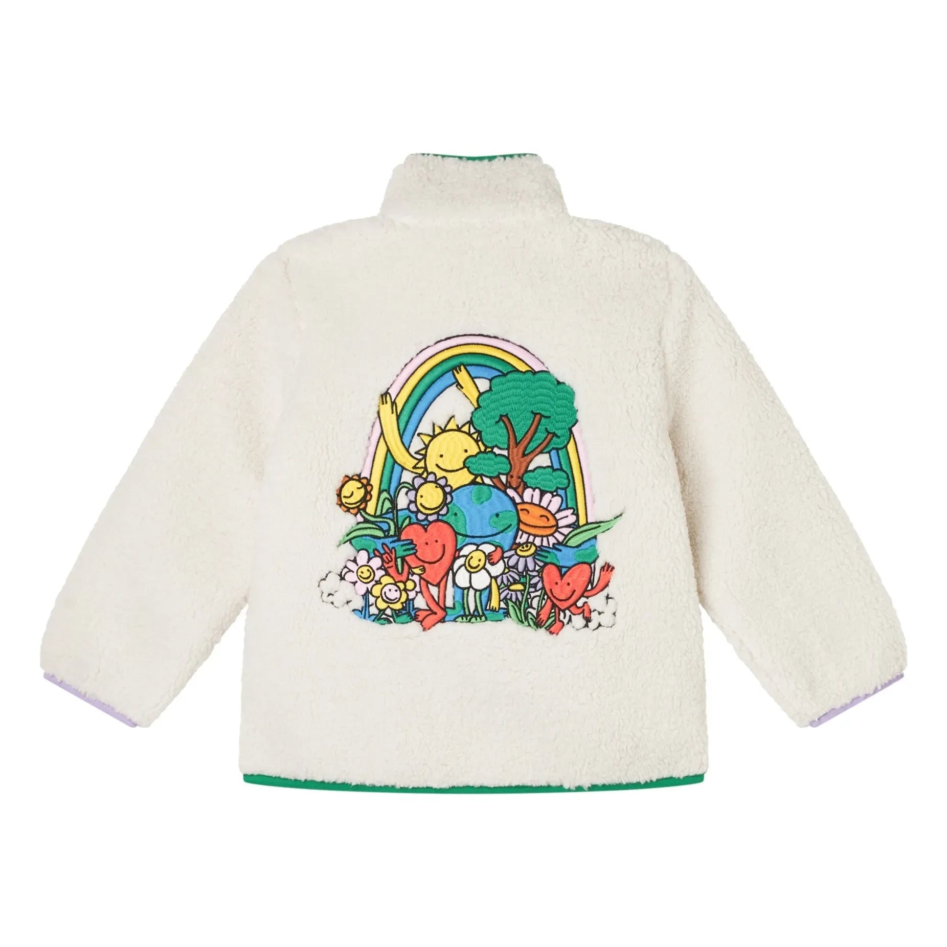 Stella McCartney Kids - Chaqueta de sherpa con flores | Ivory