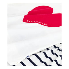 Petit Bateau - Pantalones cortos de pijama de algodón orgánico Bruneta | Blanco