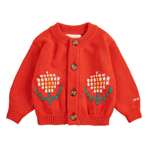Bobo Choses - Cárdigan Margaritas Algodón Orgánico Bebé | Rojo