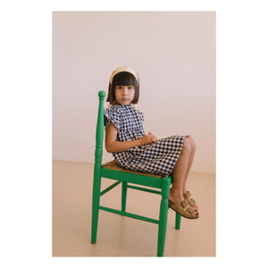Studio Bohème - Vestido de Gasa de Algodón Orgánico Vichy Cousine | Negro