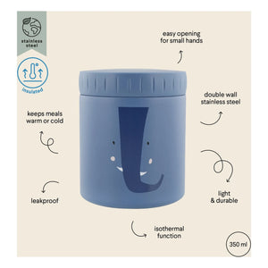Trixie - Fiambrera isotérmica 350 ml Mrs. Elephant | Azul