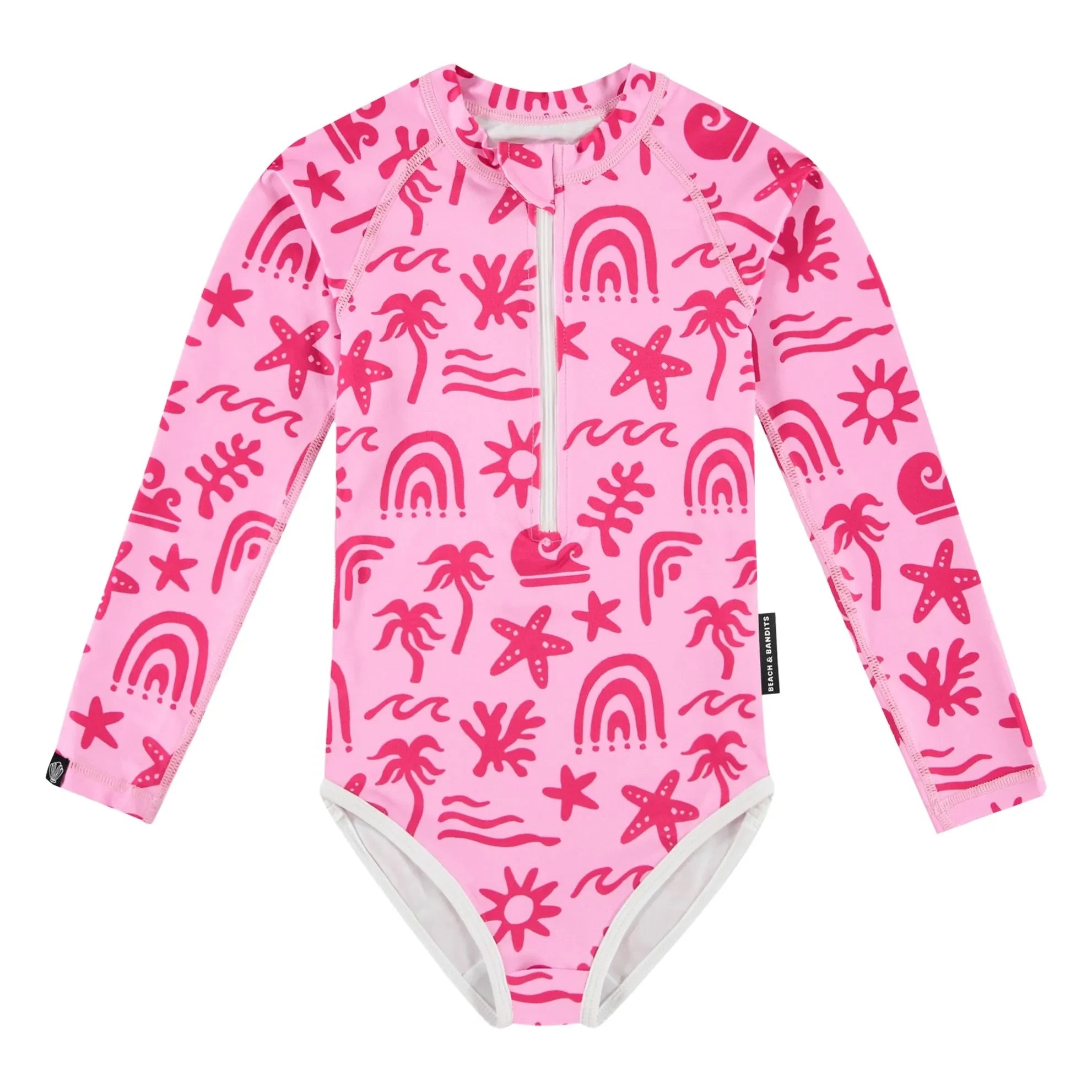 Beach & Bandits - Bañador con Protección UV de Fibras Recicladas, Viento Tropical | Rosa